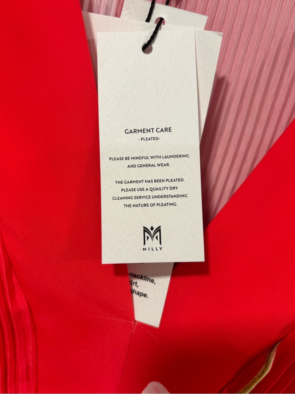 Milly Liv Pleated Floral Mini Dress NWT Red Pink Tie Waist Size 12 $450 Pleated - Picture 8 of 13